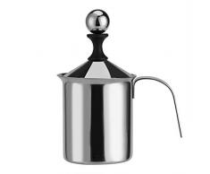 Montalatte Manuale, 400ML / 800ML Acciaio Inossidabile Manuale Palmare Creamer Doppio Schiuma Mesh Mixer, Ideale per caffè, Latte, caffè Caldo al Cioccolato, Cappuccino, Scrematrice di Schiuma