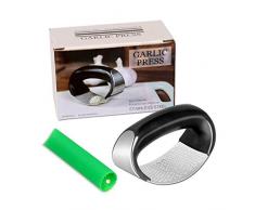 Spremiaglio curvo affettatrice aglio tritatutto utensile da cucina in acciaio inox argento