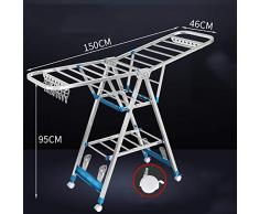 Stendino-Balcone Pieghevole in Acciaio Inox Pieghevole, stendibiancheria da palo per Bambini Domestico 1,5 m