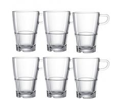 Leonardo 014650 Set 6 Bicchiere Latte Macchiato Senso