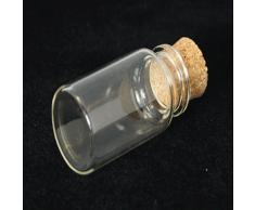 Pandahall 20PCS Bottiglie Wishing Bottiglie Vetro con Tappo in Sughero Flaconi Vuoti Desiderio Contenitori di Perline, 22x15mm