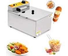 Friggitrice Elettrica Commerciale Formaggio Hot Dog Bastone Macchina, Friggere Salsiccia Attrezzatura 12l, Perfetto per Hot Dogs su Un Manico, Bastoncini di Mozzarella di Formaggio, Cake Pops