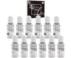 Bianco Alcohol Ink Set - 120ml 2 Tipi Inchiostro Alcool per Pittura Resina Epossidica, Fabbricazione Capsule Petri di Resina, Yupo - Colorante Alcolico Bianco Concentrata per Arte Resina, Bicchieri