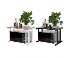 Ejoyous Ripiani per microonde a 2 Strati, Supporto per microonde in Legno Ripiano per Cucina Griglia per Forno a microonde per microonde Piatti per cuociriso Tazze Bottiglie per bollitore(Bianca)