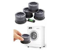 IANTE 4 Piedini Antivibrazione, Antiscivolo, Rialzo per Lavatrice e Asciugatrice [Nuovo Modello] + Livella
