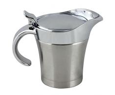 COM-FOUR® Salsiera termica - pentola per salse in acciaio inossidabile a doppia parete - contenitore per salse isolato con coperchio e manico incernierati - mantiene il cibo caldo o freddo