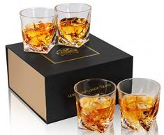 KANARS Bicchieri Whisky, Bicchiere Cocktail e Whiskey Cristallo, 300ml, Set di 4 Pezzi, Bellissimo Regalo