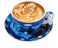 Starry Espresso Americano Coffee Cup Set europeo Luxury Gold Edge Latte Fancy Cup Mug Cappuccino Tazza Tè Pomeriggio 200 ml.