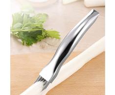 LANTRO JS Coltello per Cipolle, Affettatrice per Cipolle in Acciaio Inossidabile, Shred Silk the Knife multifunzione, Trituratore per taglierine, verdure, cipolla e aglio, scalogno, zenzero