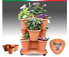 Set di 3 vasi componibili Trifoglio