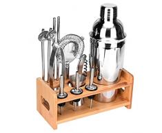 Lychee 12 Pezzi Shaker Cocktail Set Professionale,Premium Set di Accessori da Cocktails in Acciaio Inox,Kit da Barman,Perfetto per Party con Amici (350ML)