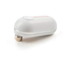 Kitchen Mama Mini Apriscatole Elettrico - Piccolo Tascabile Apri Lattine con Inzio e Stop Easy -Touch, Bordi Sicuri e Lisci, Adatto Viaggio Design Semplice Presa Easy-Grip - Bianco
