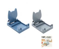Ripiano per Utensili da Cucina Appoggia Cucchiaio Supporto per Cucchiaio Supporto per Coperchio Pentola Rack per cucchiai, Bacchette, Coperchio per pentole, spatola(Blu Grigio)