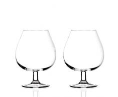 MasterPro Q3400 Set 2 Bicchieri Brandy 67 cl Vetro Collezione Barware, Cristallo