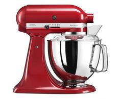 Kitchenaid 5KSM175 - Robot da cucina “Artisan”, rosso imperiale, in metallo, 4,8 l, 36 x 24 x 37 cm
