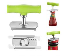 Apriscatole Apriscatole Di Sicurezza Manuale In Acciaio Inox Apriscatole Design Ergonomico Antiscivolo Con Bordo Liscio Apribottiglie Salva-Lavoro Per Anziani Con Artrite