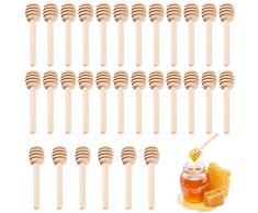 30 Pezzi Bastoncini Miele 8 Cm Cucchiaio Miele Legno Spargimiele Legno Piccoli Portatile Dosatore Miele Legno Mini Agitatore per Miele per Vasetto di Miele Dispensare Drizzle Miele e Regalo