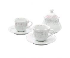 THUN Caffe' al Volo Set 2 tazzine Espresso con zuccheriera Limited Edition 2016, Ceramica, Variopinto