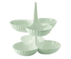 GUZZINI 19920243 Antipastiera Doppia Tiffany Verde 6 Ciotoline Aperitivo
