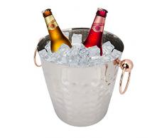 Secchiello per il ghiaccio in acciaio inossidabile, 3 litri di vino, birra, champagne, secchiello del refrigeratore, secchiello del ghiaccio con manico per accessori da bar di casa