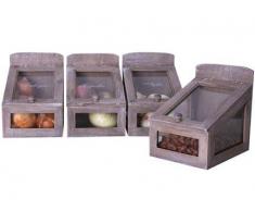 IDEA SCATOLE IN LEGNO, SCATOLE THE E CAFFÈ SCATOLA LEGNO, SHABBY CHIC, PORTA AGLIO\CIPOLLA
