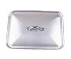 Pentole Agnelli Coperchio Rettangolare Per Rostiera, Alluminio, Argento, 40 x 29 cm