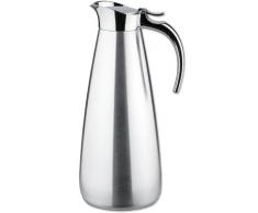 Isosteel VA-9346K - Caraffa termica da 1,3 l in acciaio inossidabile 18/8, con coperchio a ribalta per lutilizzo con una sola mano, lavabile in lavastoviglie