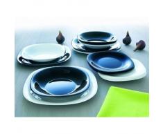 Luminarc Servizio da tavola quadrato, 18 pezzi, modello Carine, in bianco e nero