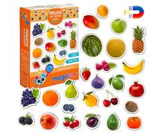 MAGDUM Magneti Bambini Frutta&Bacche - 25 GRANDI Calamite Frigorifero - Calamite Bambini- Giochi Bambini 3 anni- Regalo bambino 3 anni- Calamite per Bambini - Giochi Magnetici- Giochi Educativi 3 anni