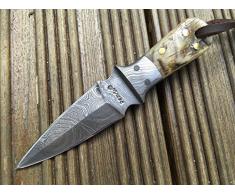 Piccolo coltello da caccia in acciaio damasco