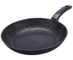 Moneta Etnea Artech Stone Ultra - Padella in Alluminio, Antiaderente, Nero, 28 cm