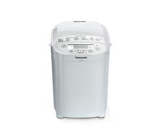 Panasonic SD-2500WXE Macchina per il Pane, 10 Impasti, modalità Senza Glutine, Marmellata e Composte, 3 Dimensioni di Pane, Design Compatto e Lineare, 150 W, 60 Decibel, Bianco