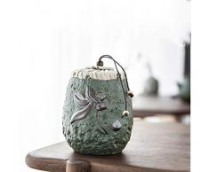 hongbanlemp Formaggiera Pentole di gres Domestico, Rilievo retrò, pentole Multiuso Multiuso per tè e caffè, Piccole ceramiche Zuccheriere (Color : B)