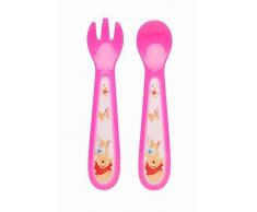 Baby 2-pezzi Posate imparate a mangiare Disney Winnie Pooh rosa