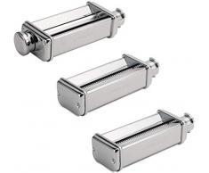 Kenwood MAX980ME Set Sfogliatrice, Tagliapasta Spaghetti e Tagliapasta per Fettuccine Accessori per Impastatrice Planetaria KCC+KVC+KVL+KMX, Acciaio Inossidabile, Argento