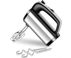 Sbattitore Elettrico da 300 W con 3 Velocità e 2 Fruste in Metallo e 2 Ganci di Fruste Ganci in Acciao, Impastatrice Professionale per Impasti/Uova/Dolci