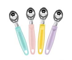 XLKJ 4 Pezzi Paletta Gelato，Cucchiaio per Gelato in Acciaio Inox Paletta per Gelato in Metallo Adatto per Gelato, ecc
