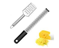 Grattugia Piatta Multiuso, 2pcs Zester, Grattugia in Acciaio Inox, Kitchen Grattugia, Grattugia da Cucina per Verdure e Formaggio a Pasta Dura, Zenzero, Cioccolato e Noce