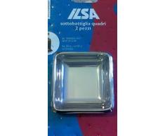 Sottobottiglia quadri per bottiglie dolio - set 2 pz Ilsa sotto bottiglia inox