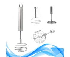 Frusta a Spirale Frullino in Acciaio Inossidabile Frusta Sbattiuova - Frusta a mano per dolci, uova, farina.