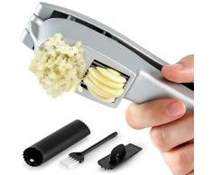 Zulay - Set spremiaglio 2 in 1, con doppia funzione, tritacarne e affettatrice, resistente e facile da spremere, con spazzola per la pulizia e pelapatate in silicone