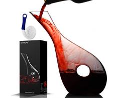 NUTRIUPS Decanter per Vino, Decanter per Vino Rosso, Decanter Vino, Caraffa Vino, Decanter Cristallo per Vino, Decanter per Vino Caraffa, Vino Decanter, Decanter per Vino A Cerchio Vuoto (Diagonale)