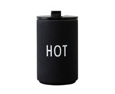 Design Letters Tazza da termica caffè isolata Hot Black | Tazza per Caffe da Viaggio 350 ml | Tazza Termica da bere in acciaio inossidabile | Senza BPS e BPA Thermos per caffè leggero Tazza Colazione