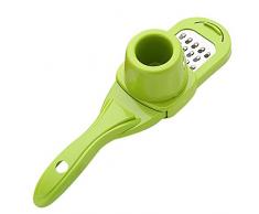 Laileya Garlic Press affettatrice della Cucina della casa in Acciaio Inossidabile Aglio affettatrice Grinder Antiscivolo affettare Tool, Verde