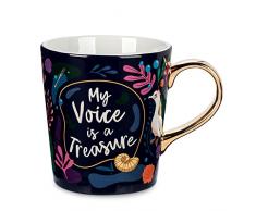 Disney Store tazza ufficiale La Sirenetta, film live-action 2023, 473 ml, tazza per bevande calde con scritta “My Voice Is a Treasure”, con grafiche marine e manico dorato