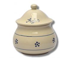 Colì Porta Aglio Linea Stelle, contenitore terracotta ventilato per alimenti con coperchio, Salvafreschezza Salva Aglio, Maioliche e Terrecotte dal 1650