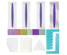 Woohome 9 Pz Raschietto per Torte, Spatole di Torta, Set di Strumenti Torta Spatola Torta Lisciatrice per Dolci Cake Edge Decora Attrezzo, Adatta per Cupcake, Dolci, Torta