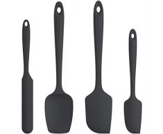 Silicone Cucina Spatola Set 4: U-Taste 315℃ Resistente al Calore Leccapentole in Gomma, Utensili per Pasticceria Antiaderenti Antigraffio senza BPA per Cucinare e Cuocere (Nero)