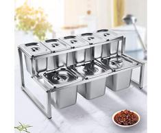Shanrya Porta condimento in acciaio inossidabile, porta barattolo porta marmellata, cucina con staffa a 2 strati ristorante per hotel di casa
