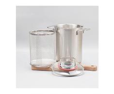 ZHANGZHI 304 Pentola di asparagi in Acciaio Inossidabile con Cestino di Pasta Fritto Cestino ad Alto Contenuto di zuppa di Frigorifero (Capacity : 3-4L, Color : Light Grey)